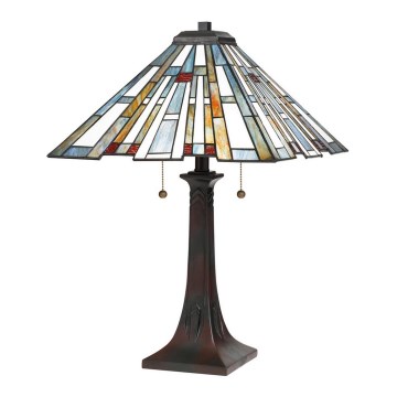 Quoizel - Galda lampa Tiffany MAYBECK 2xE27/60W/230V