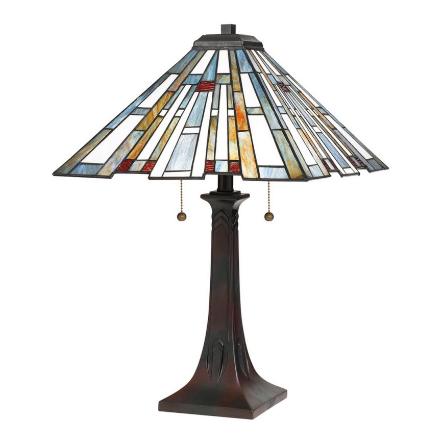 Quoizel - Galda lampa Tiffany MAYBECK 2xE27/60W/230V