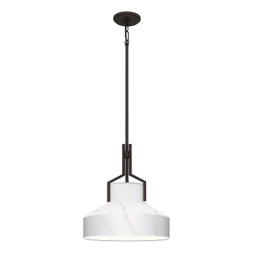 Quoizel - Lustra ar stieni BRECKEN 2xE27/60W/230V melna/marmora dekors
