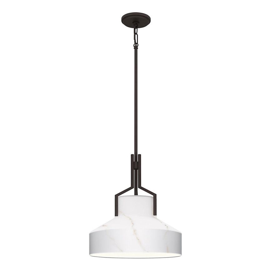 Quoizel - Lustra ar stieni BRECKEN 2xE27/60W/230V melna/marmora dekors