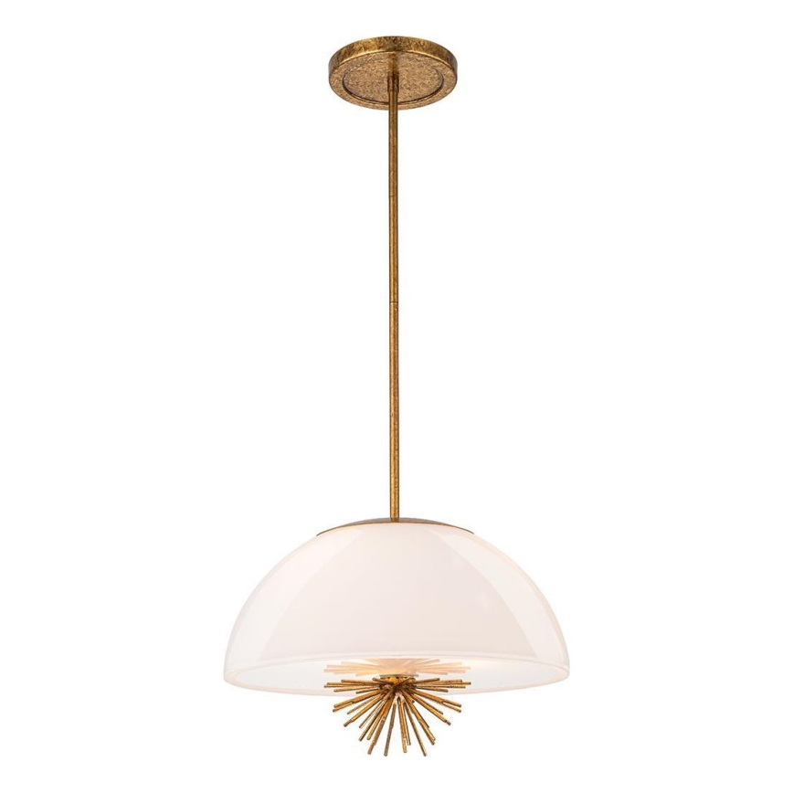 Quoizel - Lustra ar stieni STARING 3xE14/40W/230V d. 45,7 cm zelta/patina/balta