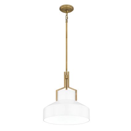 Quoizel - griestu lustra uz stieņa BRECKEN 2xE27/60W/230V zelta/balta