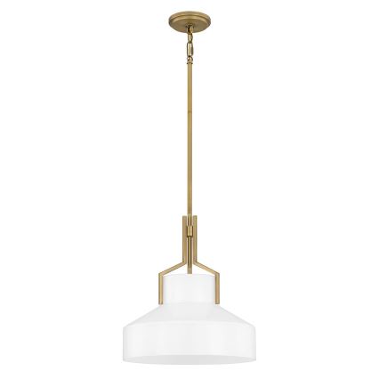 Quoizel - griestu lustra uz stieņa BRECKEN 2xE27/60W/230V zelta/balta