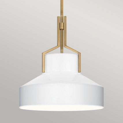 Quoizel - griestu lustra uz stieņa BRECKEN 2xE27/60W/230V zelta/balta
