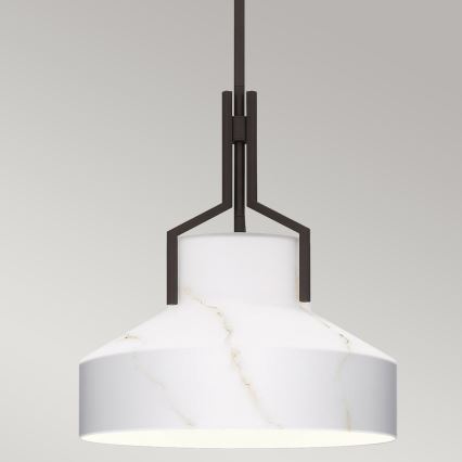 Quoizel - Lustra ar stieni BRECKEN 2xE27/60W/230V melna/marmora dekors