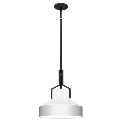 Quoizel - Lustra uz stieņa BRECKEN 2xE27/60W/230V melna/balta