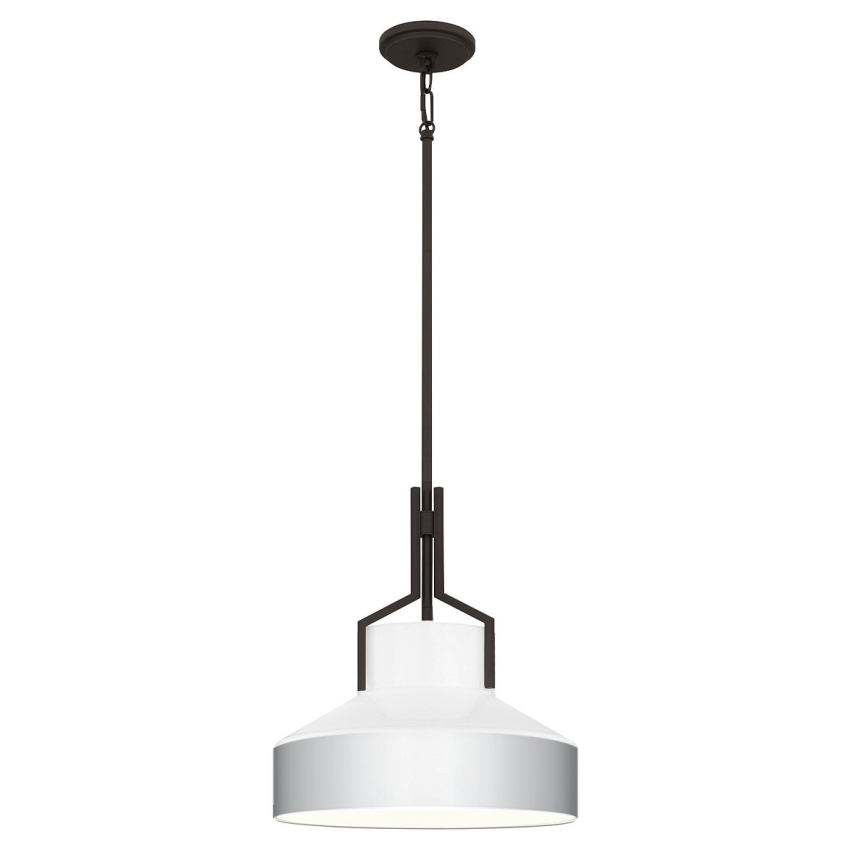 Quoizel - Lustra uz stieņa BRECKEN 2xE27/60W/230V melna/balta