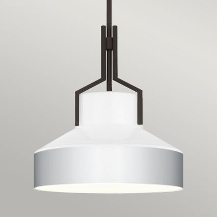 Quoizel - Lustra uz stieņa BRECKEN 2xE27/60W/230V melna/balta