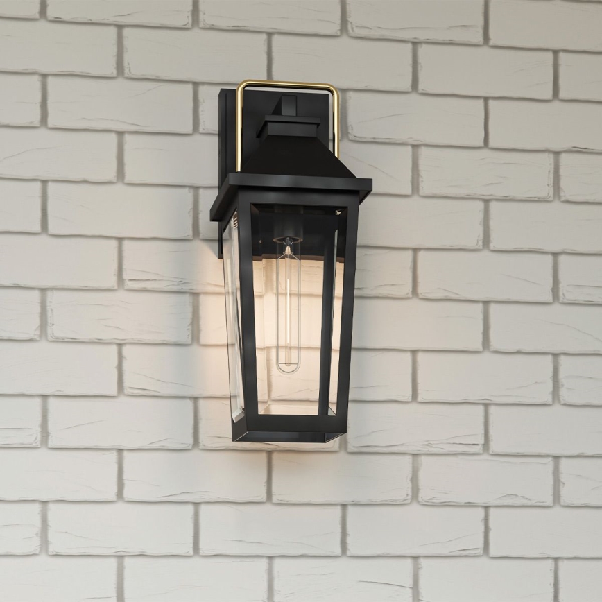 Quoizel - Āra sienas lampa BUCKLEY 1xE27/40W/230V IP44 melna