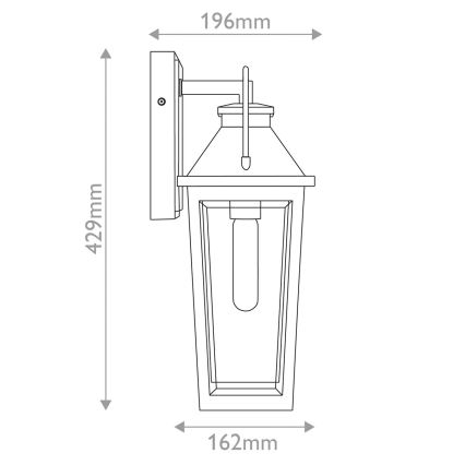 Quoizel - Āra sienas lampa BUCKLEY 1xE27/40W/230V IP44 melna