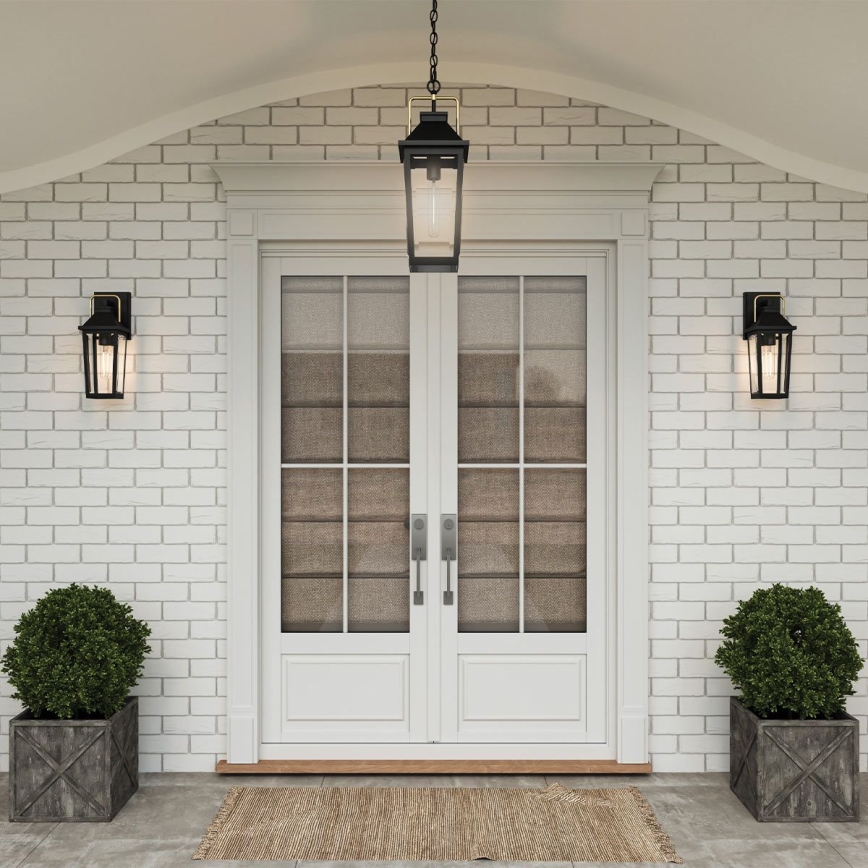 Quoizel - Āra sienas lampa BUCKLEY 1xE27/40W/230V IP44 melna