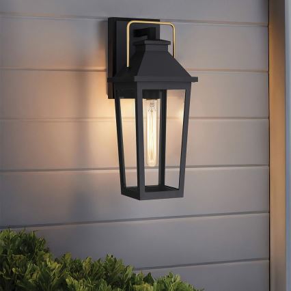Quoizel - Āra sienas lampa BUCKLEY 1xE27/40W/230V IP44 melna