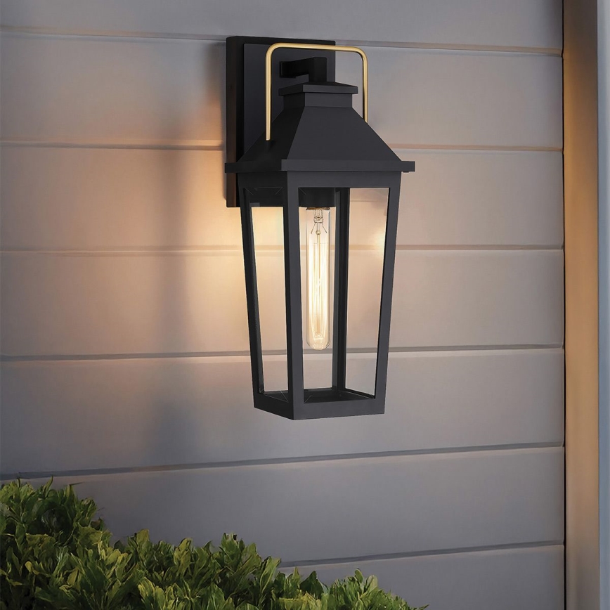Quoizel - Āra sienas lampa BUCKLEY 1xE27/40W/230V IP44 melna