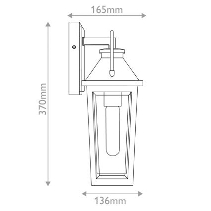 Quoizel - Āra sienas lampa BUCKLEY 1xE27/40W/230V IP44 melna