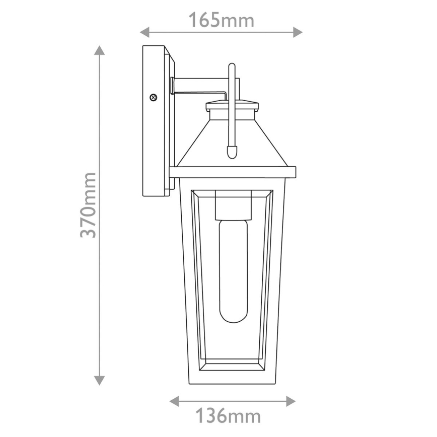 Quoizel - Āra sienas lampa BUCKLEY 1xE27/40W/230V IP44 melna