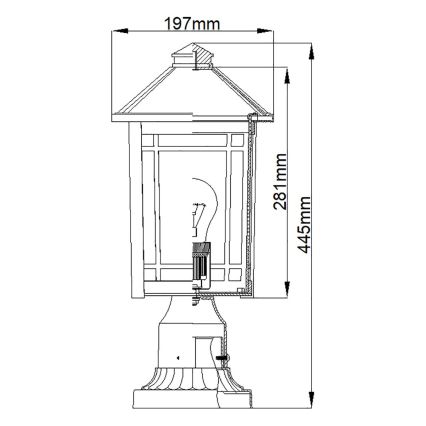 Quoizel - Āra lampa CEDAR POINT 1xE27/60W/230V IP44