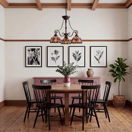 Quoizel - lustra ar ķēdi Tiffany LARISSA 3xE27/60W/230V Ø 63,6 cm