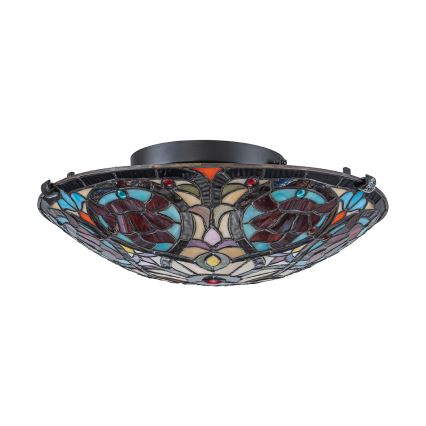 Quoizel - Griestu lampa Tiffany LARISSA 2xE27/40W/230V Ø 41,2 cm