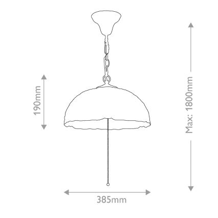 Quoizel - Tiffany stila pakaramā lustra ar ķēdi LARISSA 3xE27/60W/230V Ø 38,5 cm