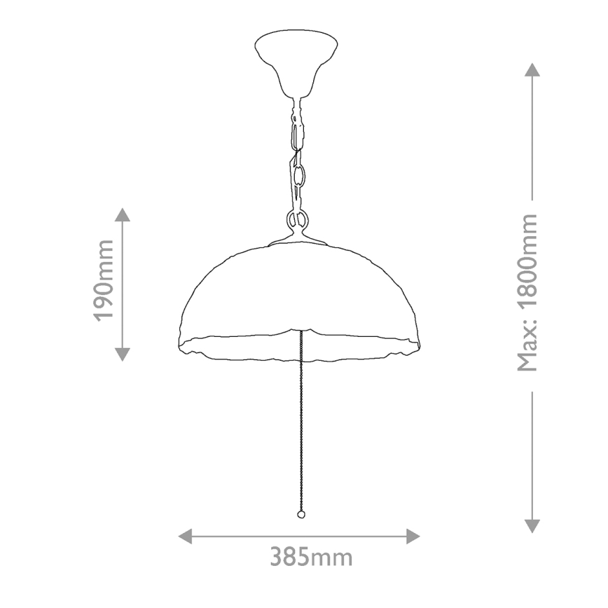 Quoizel - Tiffany stila pakaramā lustra ar ķēdi LARISSA 3xE27/60W/230V Ø 38,5 cm