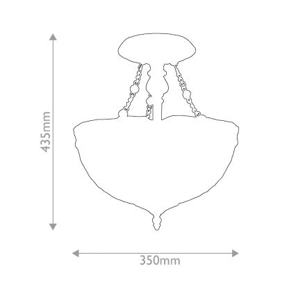 Quoizel - Tiffany LARISSA virsmas stiprināma griestu lustra 2xE27/60W/230V, diam. 35 cm