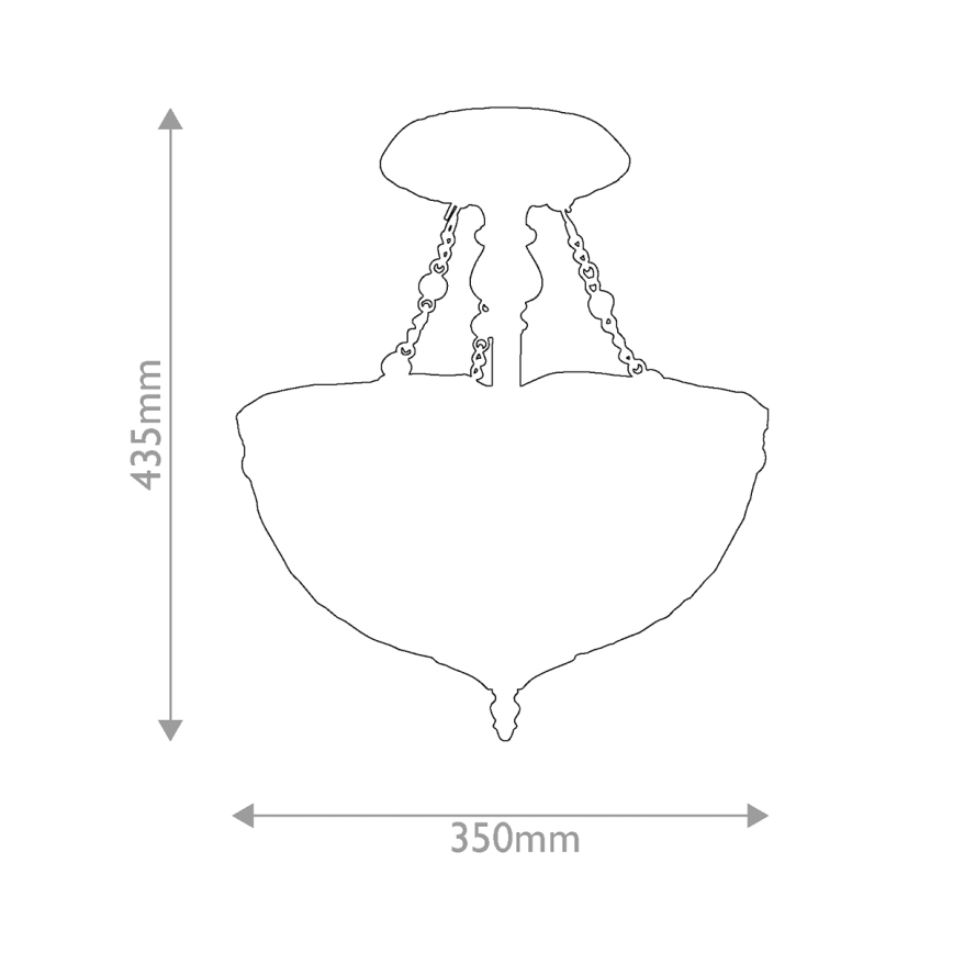 Quoizel - Tiffany LARISSA virsmas stiprināma griestu lustra 2xE27/60W/230V, diam. 35 cm