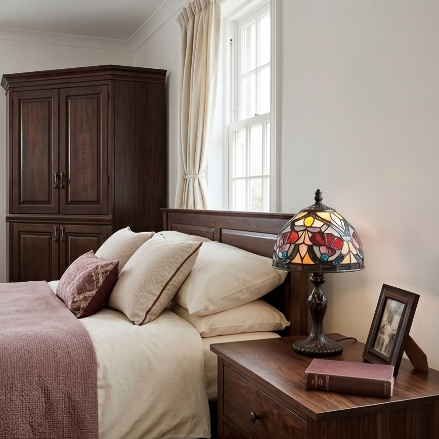 Quoizel - Tiffany galda lampa LARISSA 1xE14/40W/230V, Ø 20 cm