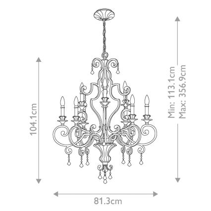 Quoizel - Lustra ar ķēdi MARQUETTE 9xE14/60W/230V