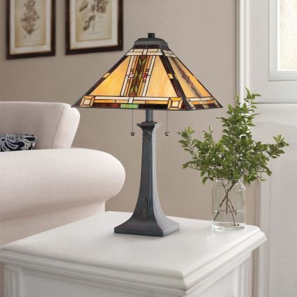 Quoizel - galda lampa Tiffany NAVAJO 2xE27/60W/230V