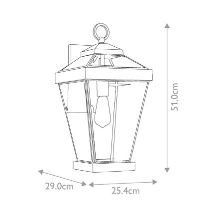 Quoizel - Āra sienas lampa RAVINE 1xE27/60W/230V IP44 brūna