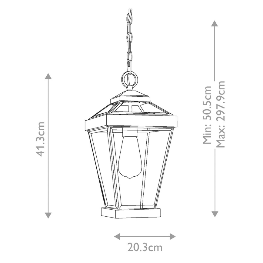 Quoizel - Āra lustra ar ķēdi RAVINE 1xE27/60W/230V IP23 brūna