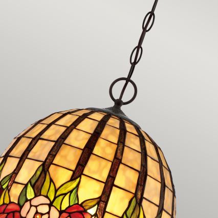 Quoizel - Lustra ar ķēdi Tiffany ROSECLIFFE 3xE27/100W/230V