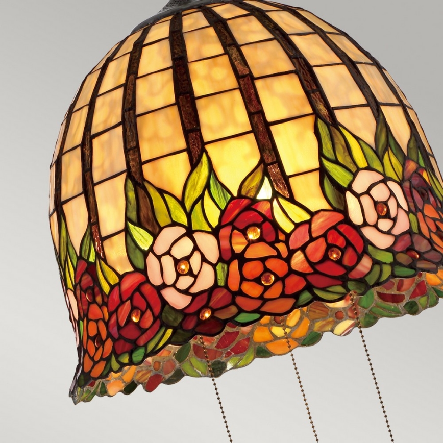 Quoizel - Tiffany ROSECLIFFE ķēdē karājoša lustra 3xE27/100W/230V