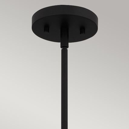 Quoizel - Lustra ar stieni ROYER 1xE27/60W/230V d. 30,2 cm caurspīdīga/melna/bēša