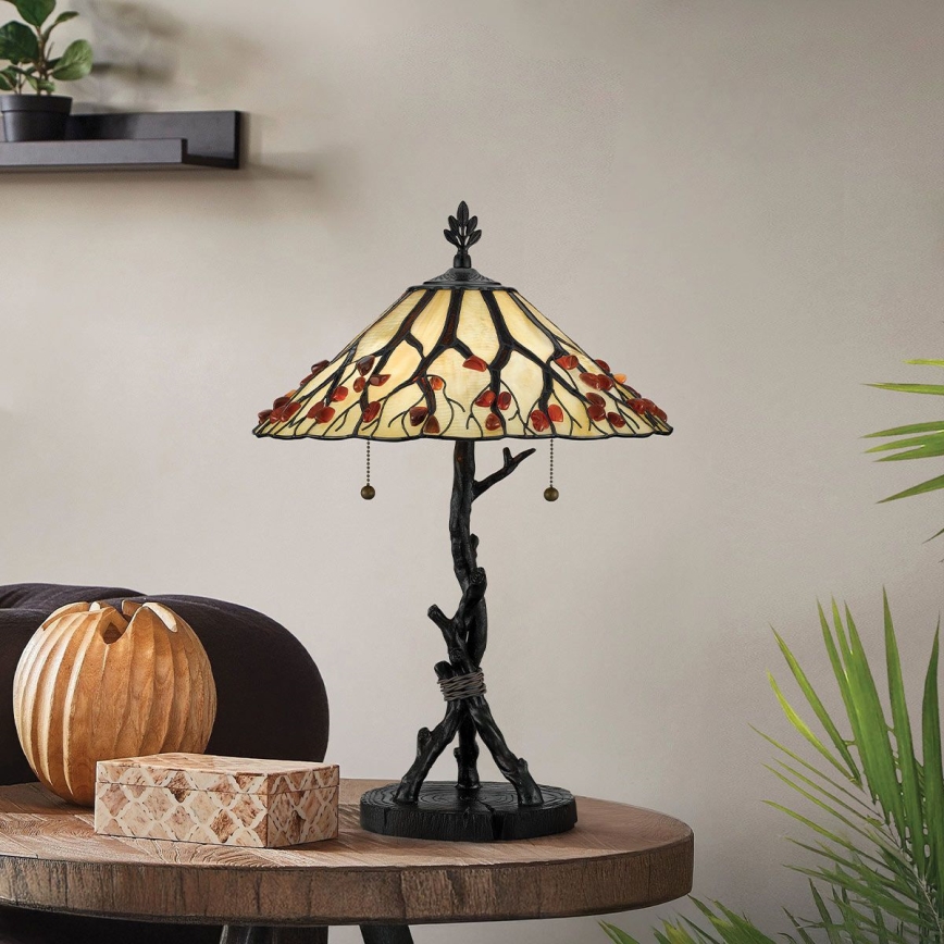 Quoizel - Galda lampa Tiffany WHISPERING 2xE27/60W/230V