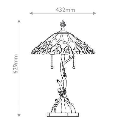Quoizel - Galda lampa Tiffany WHISPERING 2xE27/60W/230V