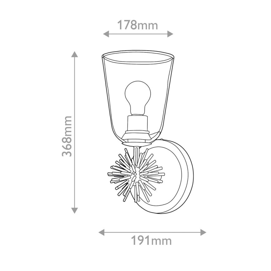 Quoizel - sienas gaismeklis STARING 1xE27/40W/230V, vara krāsā
