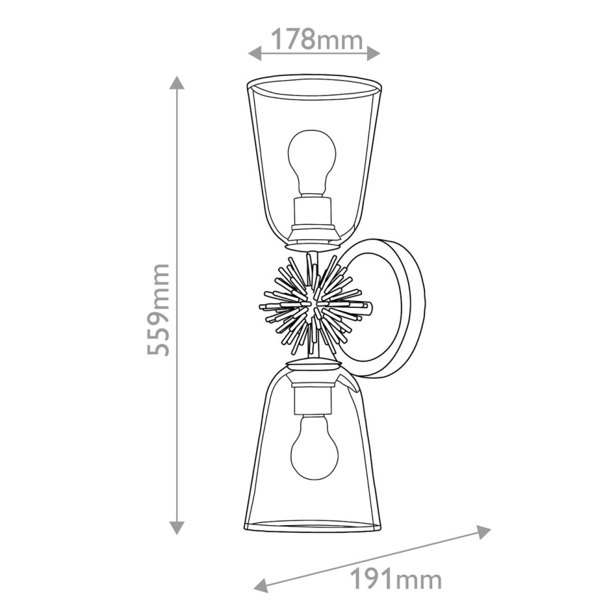 Quoizel - Sienas gaismeklis STARING 2xE27/40W/230V vara krāsas