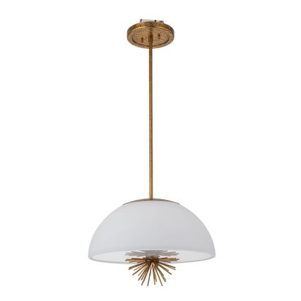 Quoizel - Lustra ar stieni STARING 3xE14/40W/230V d. 45,7 cm zelta/patina/balta