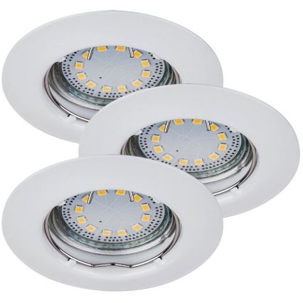 Rabalux - Komplekts: 3x LED iebūvējamie griestu gaismekļi, 1x GU10/3W/230V, IP40