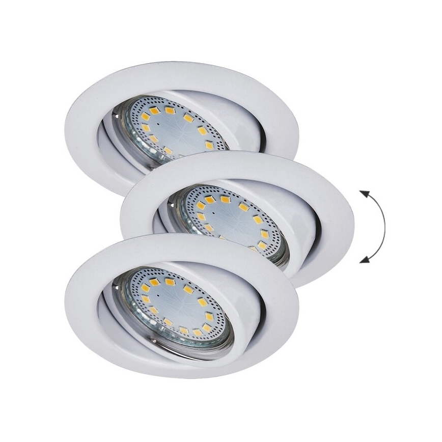 Rabalux - Komplekts 3x LED iebūvējamie griestu gaismekļi 1x GU10/3W/230V IP40