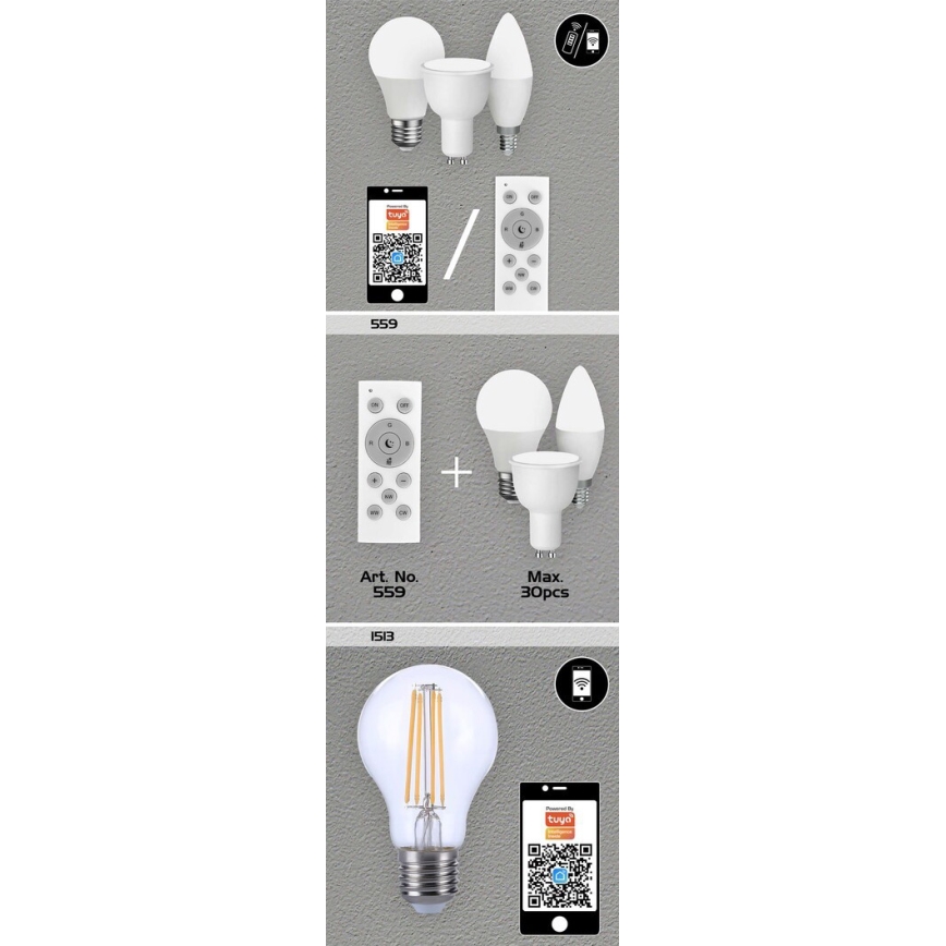 Rabalux - LED RGB Aptumšojama spuldze C37 E14/5W/230V Wi-Fi 3000-6500K