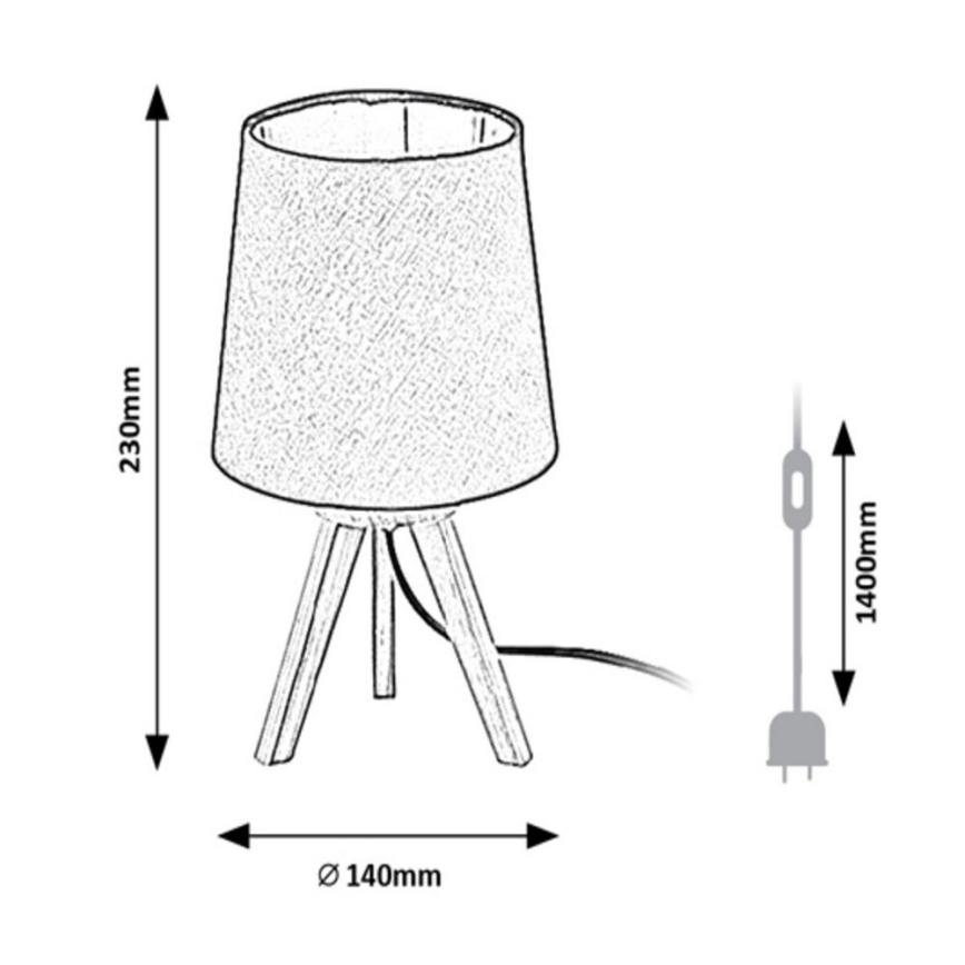 Rabalux - Galda lampa 1xE14/25W/230V melna
