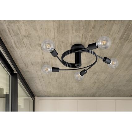 Rabalux - Pieliekama lustra 5xE27/15W/230V melns