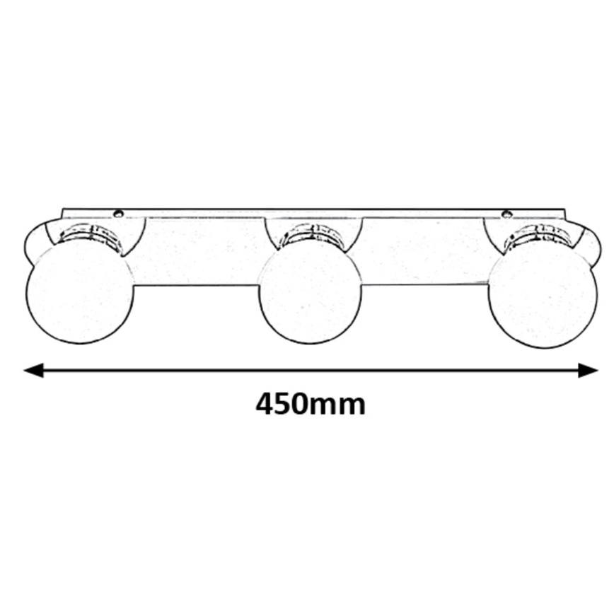 Rabalux - Griestu gaismeklis vannas istabai 3xG9/28W/230V IP44 10x45 cm