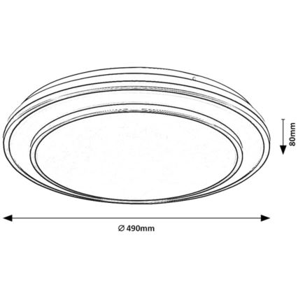 Rabalux - LED dimmējams griestu gaismeklis LED/40W/230V 3000-6500K melns Ø 49 cm + tālvadība