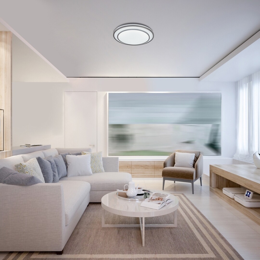 Rabalux - LED Aptumšojams griestu gaismeklis LED/40W/230V 3000-6500K sudraba + tālvadības pults