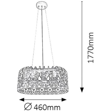 Rabalux - Lustra 2xE27/60W/230V melns