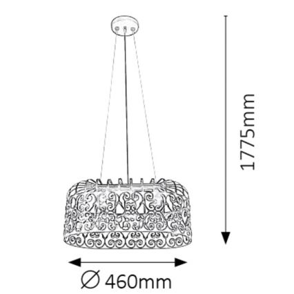 Rabalux - Lustra 2xE27/60W/230V balts