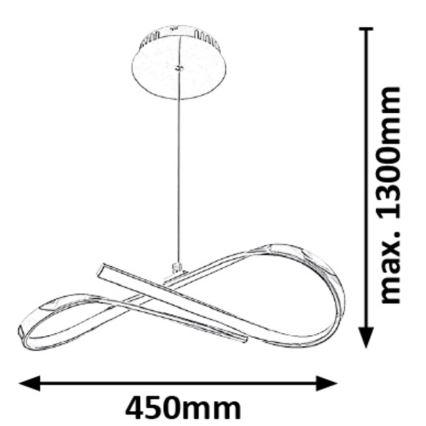 Rabalux - LED Lustra ar auklu LED/20W/230V